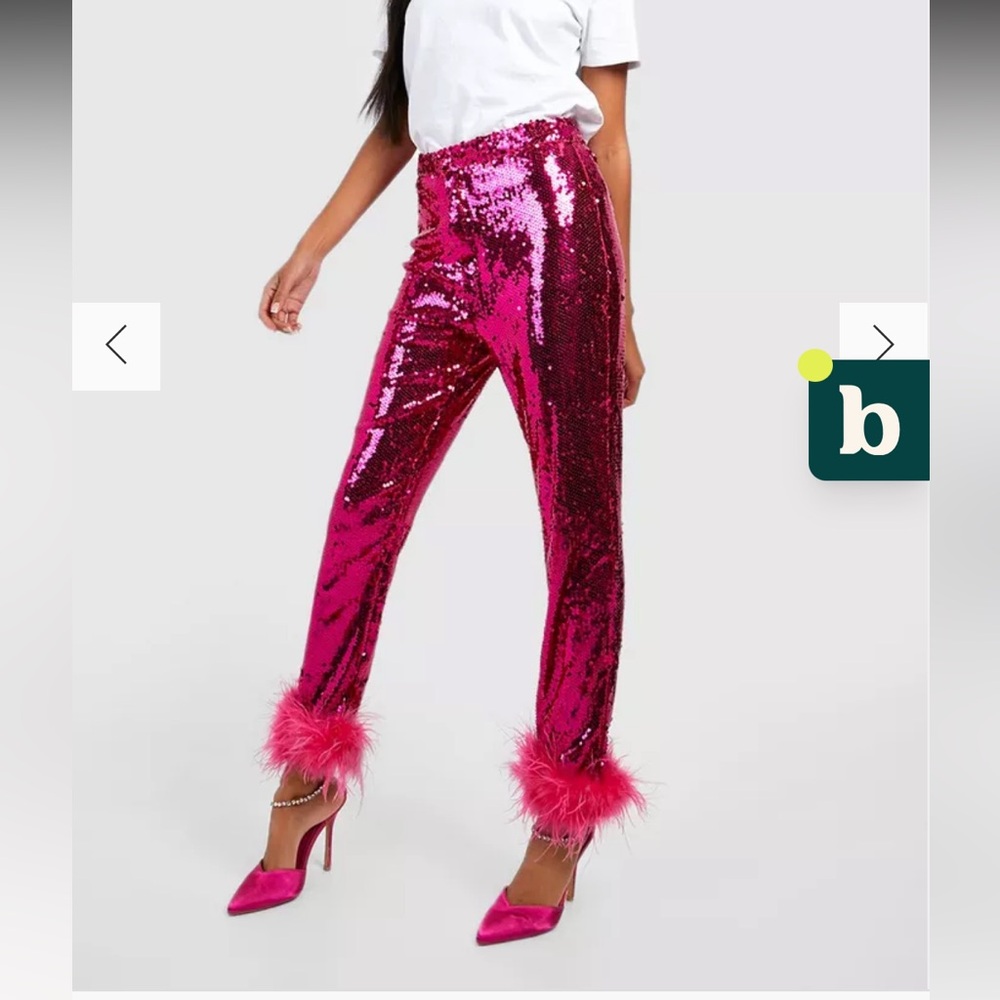 Hot pink sequin pant